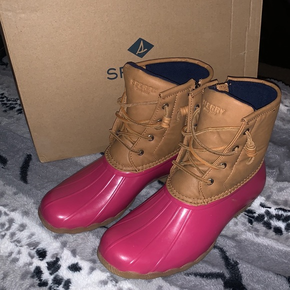 Sperry Other - SPERRY Pink Saltwater Boots — Youth 6 (bought for Women’s size 8) — Like NEW!